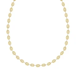 Collier or 750 jaune maille grain de café 50 cm