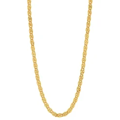 Collier or jaune 375 maille royale ciselée 45 cm