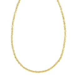 Collier or 750 jaune maille torsadée 45 cm