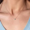 Collier or 750 jaune émeraudes 0.13 ct et diamants 0.056 ct 43cm