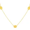 Collier or 375 jaune, motif grain de café 45cm