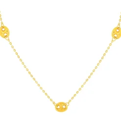 Collier or 375 jaune, motif grain de café 45cm