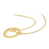 Collier or jaune 375, motif maille gourmette. Longueur 45 cm.