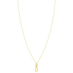 Collier or jaune 375, motif maillons. Longueur 45 cm.