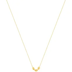Collier or 375 jaune 3 motifs grain de café 45cm