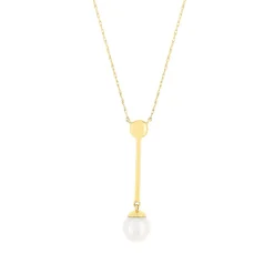 Collier or jaune 375 perle 44 cm