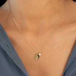 Collier or 375 jaune perle de culture 45cm