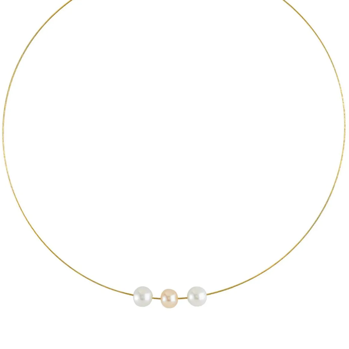 Collier or 375 jaune perles de culture de Chine 42 cm