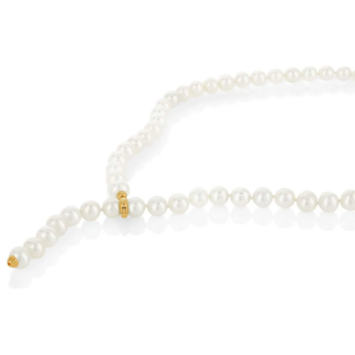 Collier or 750 jaune perles de culture de Chine 50 cm