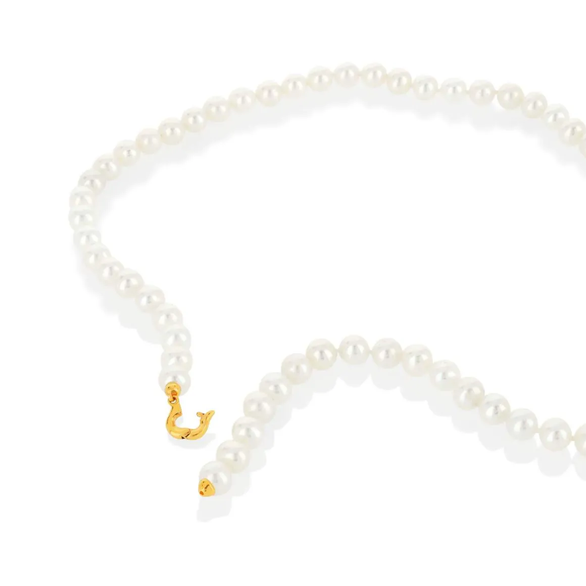 Collier or 750 jaune perles de culture de Chine 50 cm