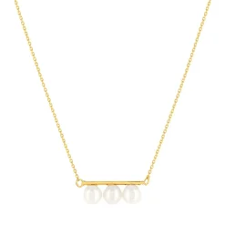 Collier or jaune 375 perles de culture de chine 42 cm