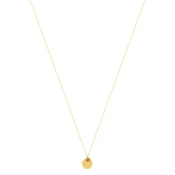 Collier or 375 jaune pierres synthétiques oranges 45cm