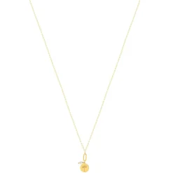 Collier or 375 jaune pierres synthétiques blanches 45cm