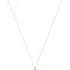 Collier or 375 jaune péridot zirconia, 45 cm