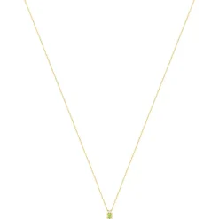 Collier or 375 jaune péridot zirconia, 45 cm