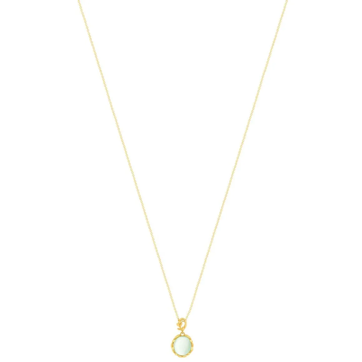 Collier or 375 jaune quartz vert 48 cm