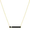 Collier or 375 jaune résine noire et zirconia 45cm