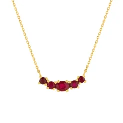 Collier or jaune 375 rubis 43 cm