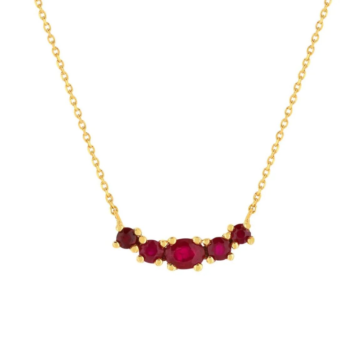 Collier or jaune 375 rubis 43 cm