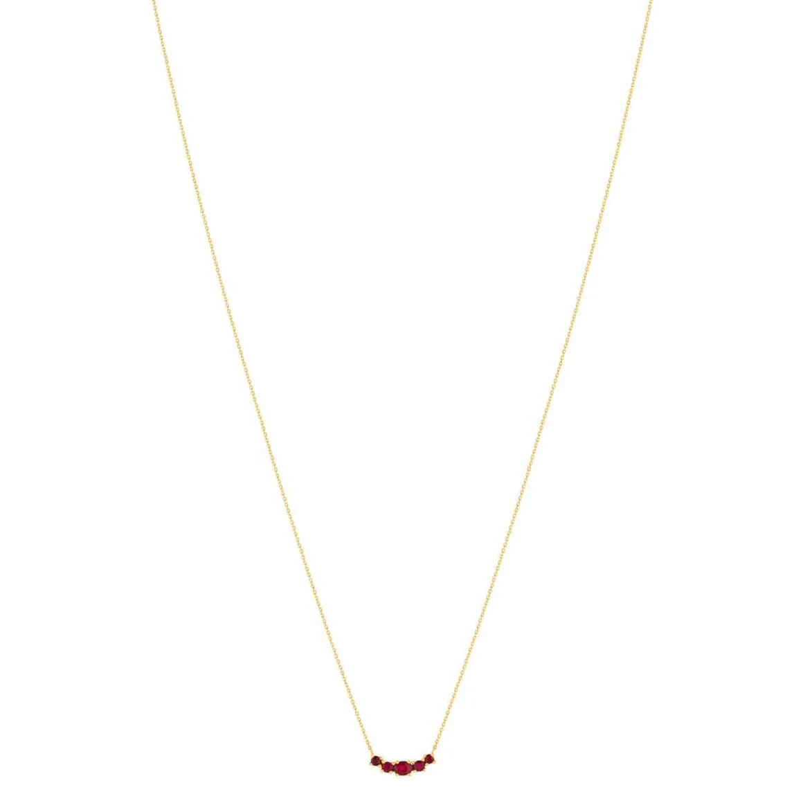 Collier or jaune 375 rubis 43 cm