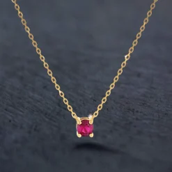 Collier or 375 jaune rubis 0.22ct 45cm