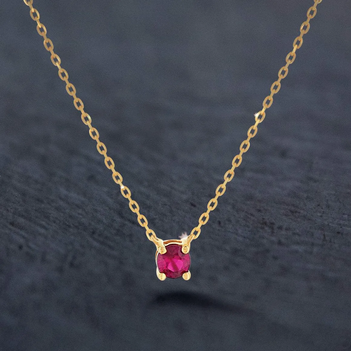 Collier or 375 jaune rubis 0.22ct 45cm