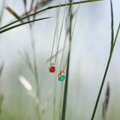 Collier or 375 jaune rubis zirconia, 45 cm
