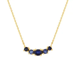 Collier or jaune 375 saphirs 43 cm