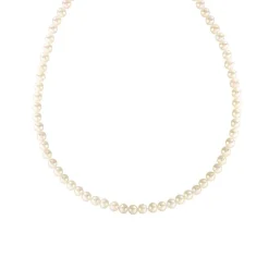 Collier or 750 jaune strié perles de culture du Japon 45 cm