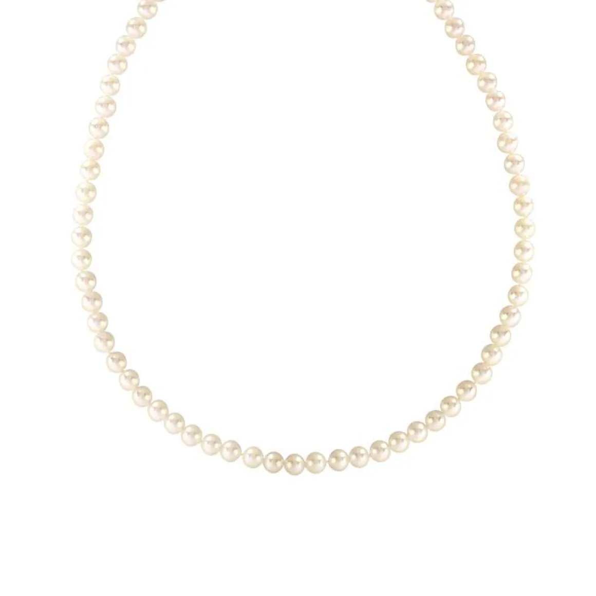 Collier or 750 jaune strié perles de culture du Japon 45 cm