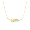Collier or jaune 375 2 tons diamants infini 45 cm
