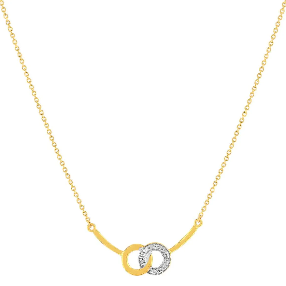 Collier or 375 jaune 2 tons diamants 45cm anneau de raccourcissement 42cm