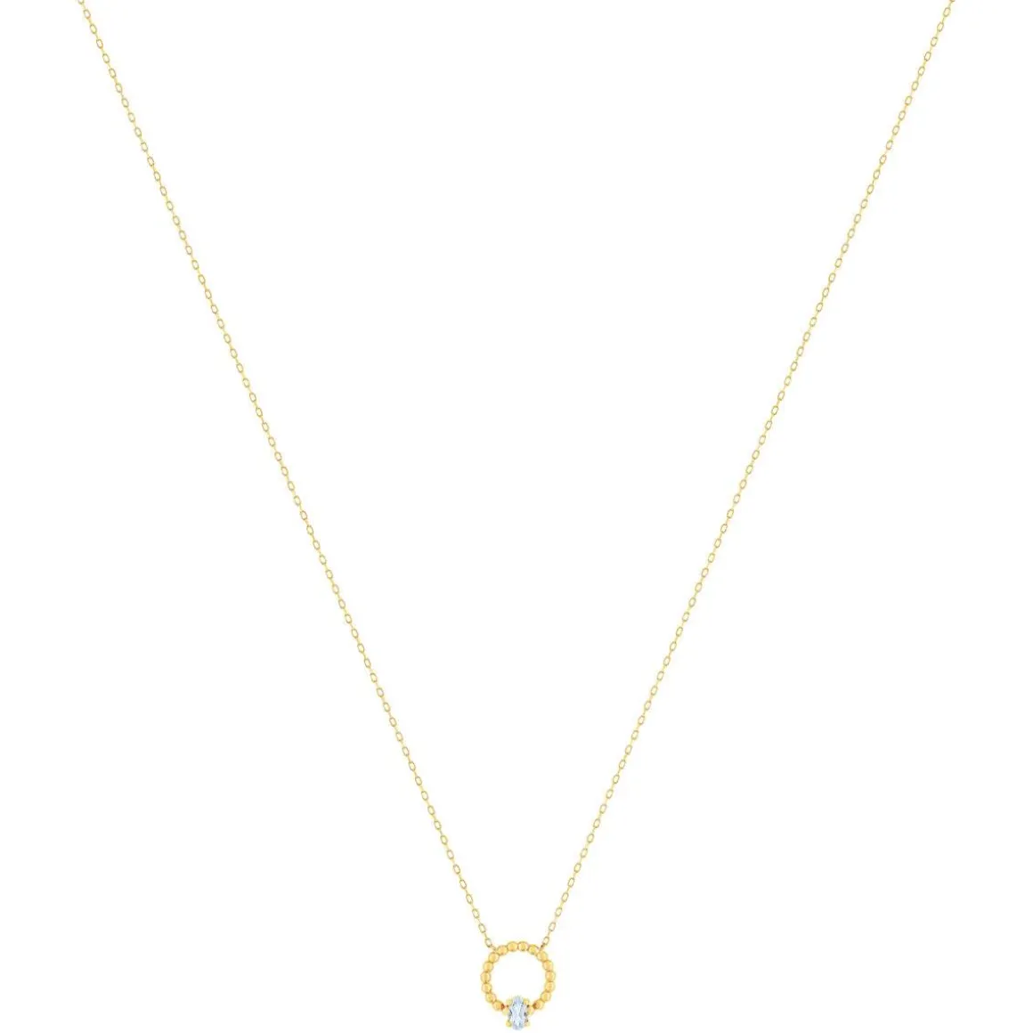 Collier or 375 jaune topaze bleue traitée 45cm