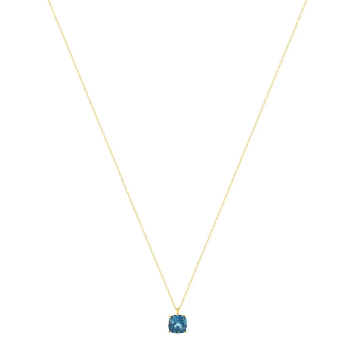 Collier or 750 jaune topaze London Blue traitée 45cm