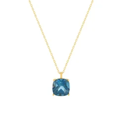 Collier or 750 jaune topaze London Blue traitée 45cm