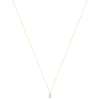 Collier or 750 jaune topaze Sky Blue traitée et diamants 45cm