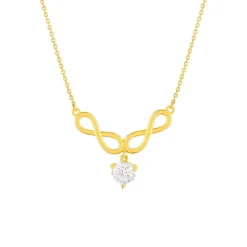 Collier or 375 jaune zirconia