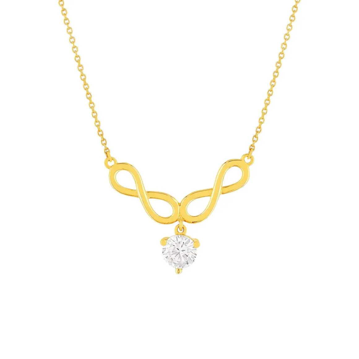 Collier or 375 jaune zirconia