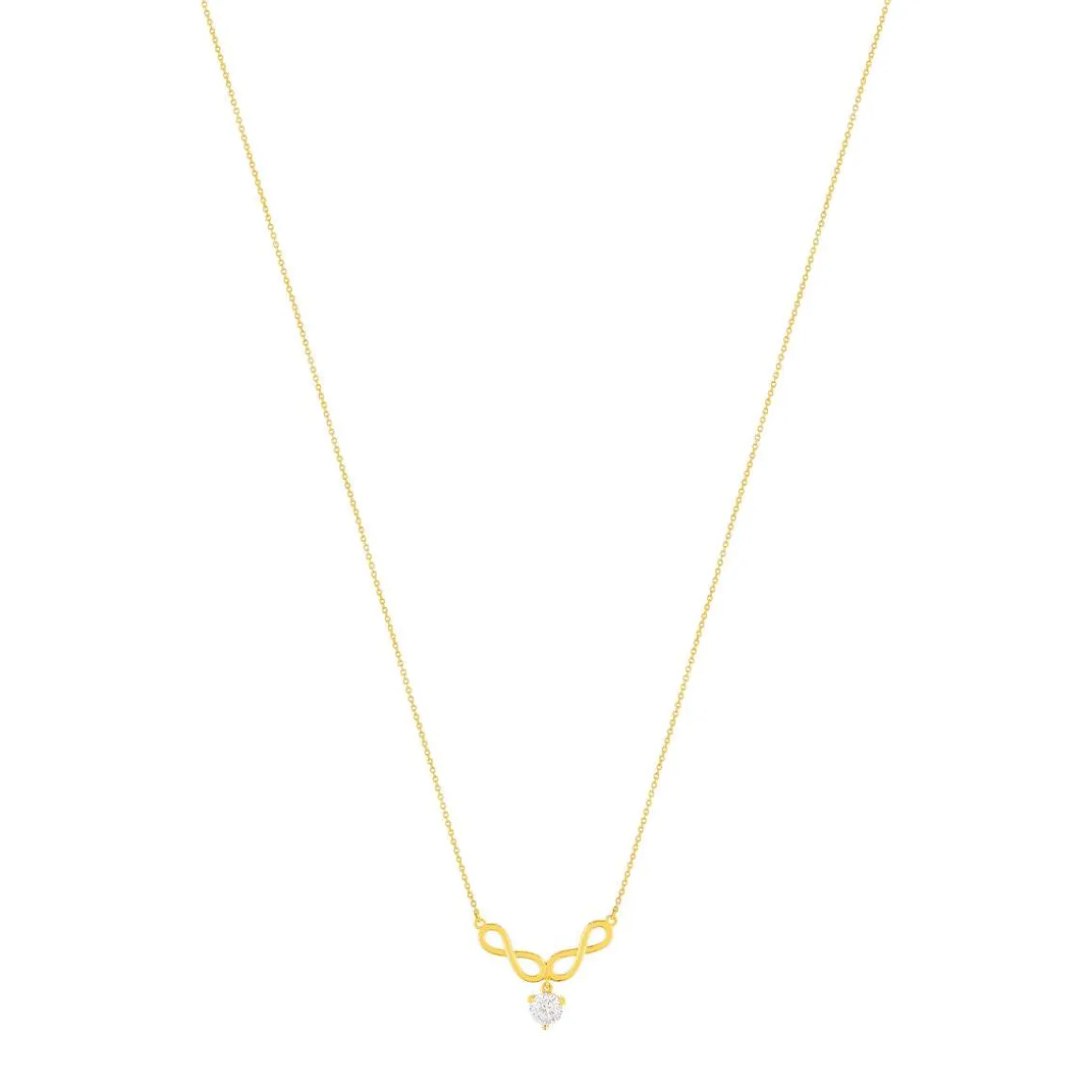 Collier or 375 jaune zirconia