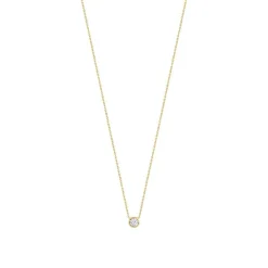 Collier or 375 jaune zirconia 45 cm
