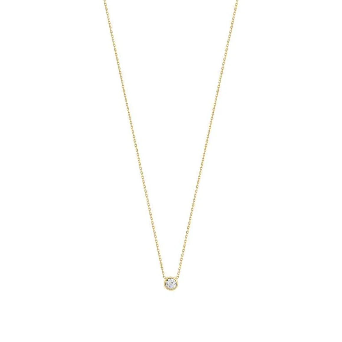 Collier or 375 jaune zirconia 45 cm