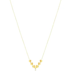Collier or jaune 750 zirconia 42 cm motif coeur