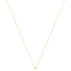 Collier or 375 jaune zirconias blancs 45 cm