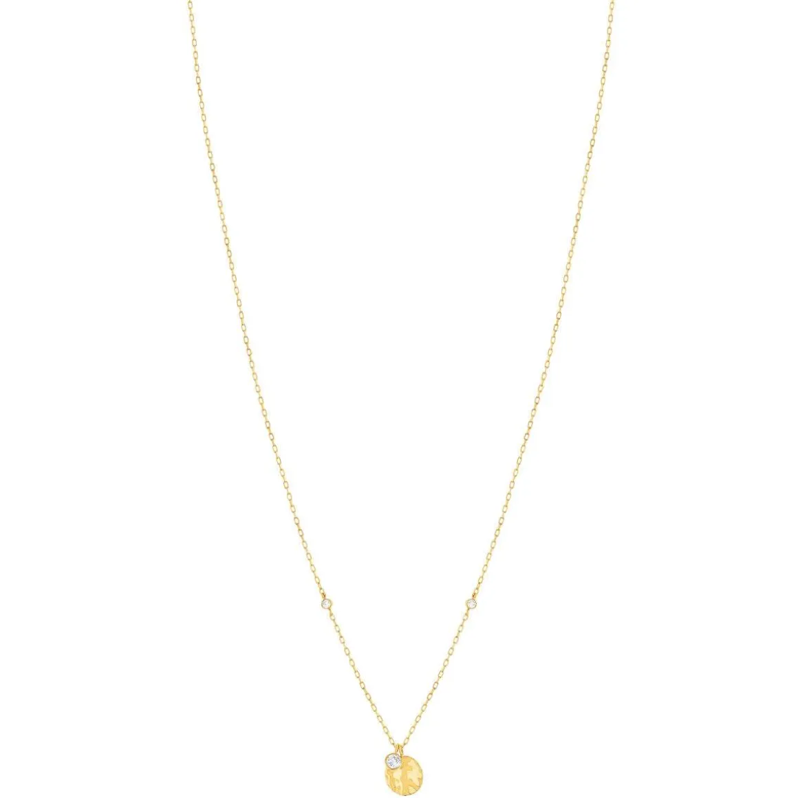 Collier or 375 jaune zirconias 43cm