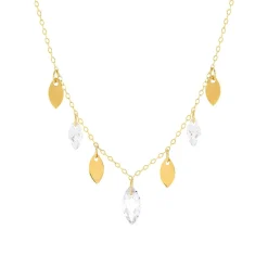 Collier or jaune 750 zirconias 42 cm