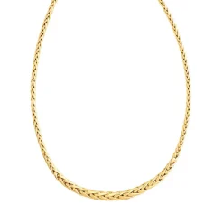 Collier or 375 maille palmier 45 cm