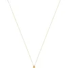 Collier or 375 rose citrine zirconia, 45 cm