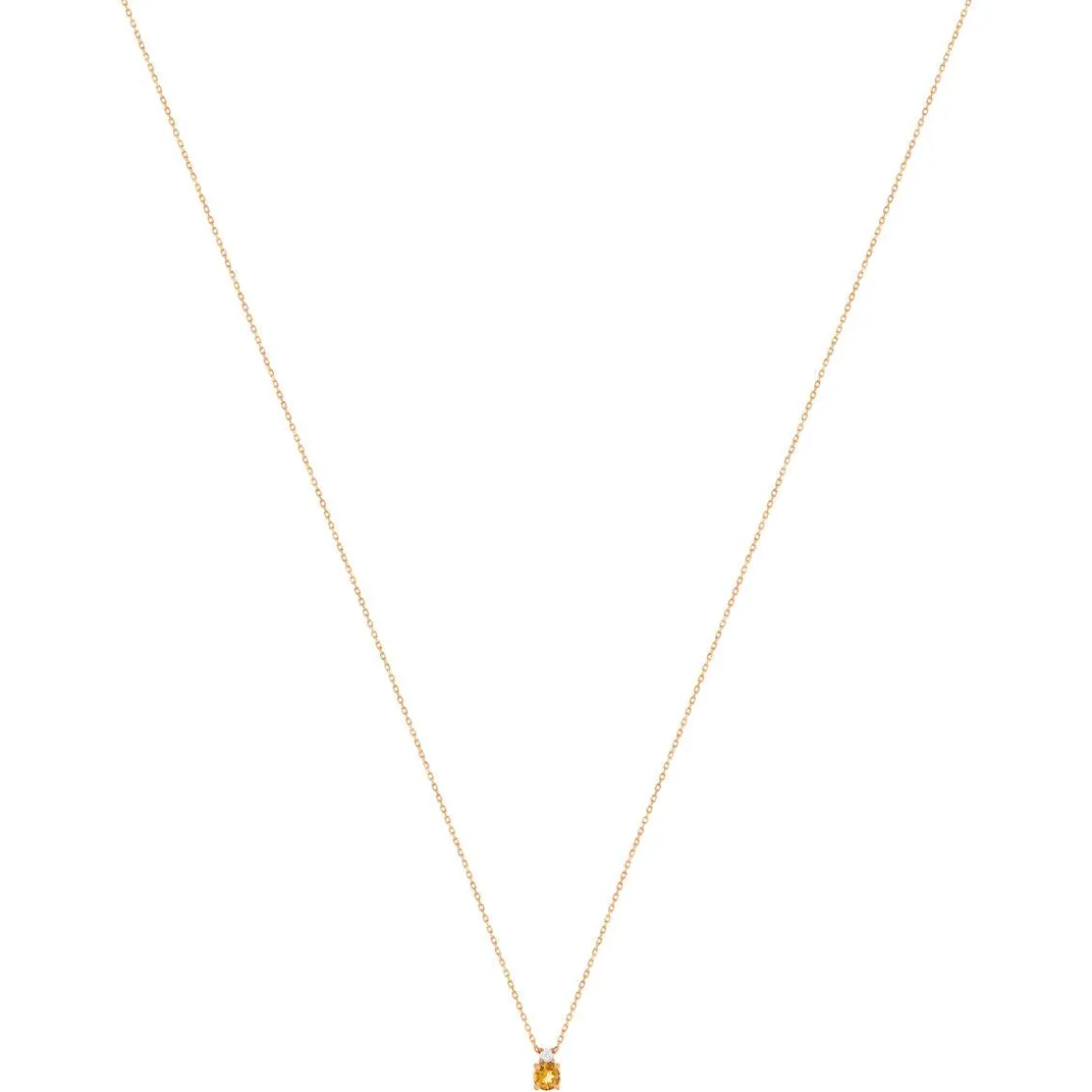 Collier or 375 rose citrine zirconia, 45 cm