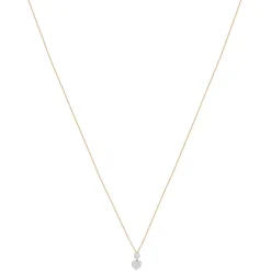 Collier or 375 rose coeur diamants 42 cm