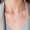 Collier or 375 rose diamants 45 cm